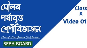 মৌলৰ পৰ্যাবৃত্ত শ্ৰেণীবিভাজন|| Part 1|| Class 10 SEBA |HSLC - Tushar Ranveer Das