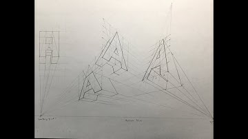 Facing the challenge, drawing a letter "A" in one, two & three-point perspective, Part 2