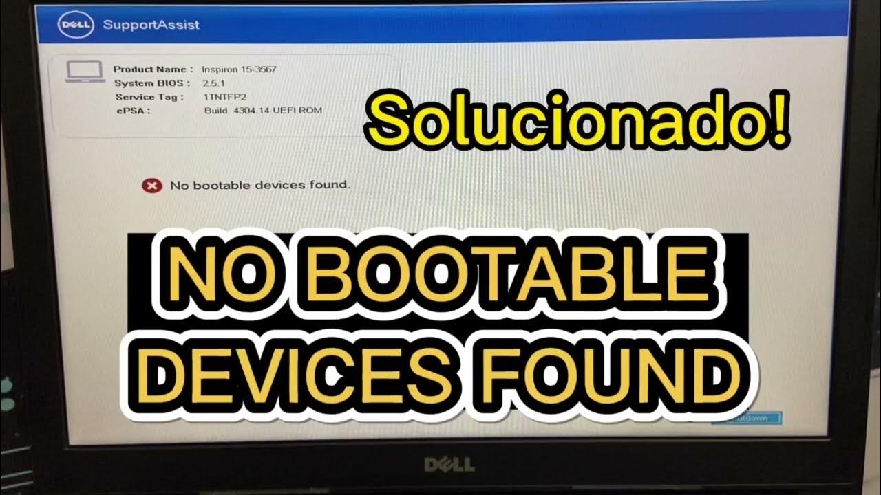 Erro tela NO BOOTABLE DEVICES FOUND notebook DELL REOLVIDO! YouTube