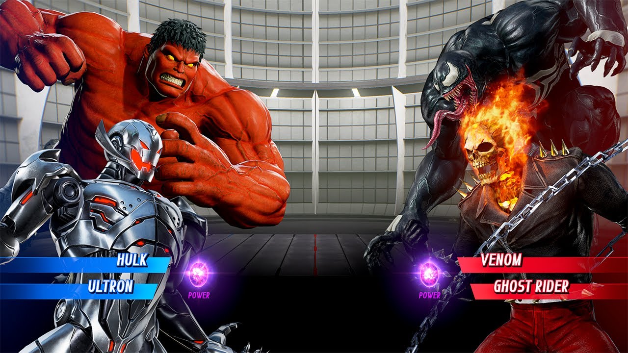 Red Hulk & Ultron vs Venom & Ghost Rider (Very Hard) - Marvel vs Capcom ...