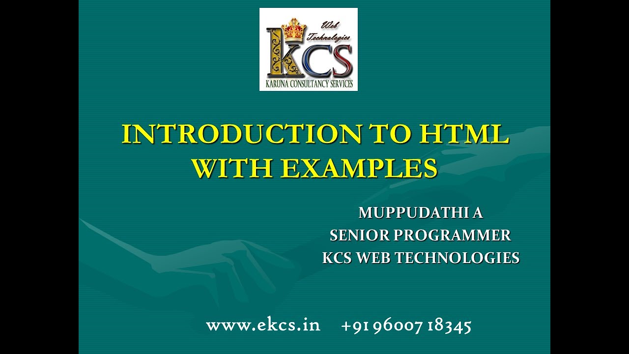 Session 1 - Introduction to HTML with Examples - YouTube