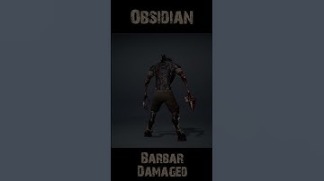 Obsidian Barbar Damaged 360 #character #rogerkint #3d #animation #gaming #unity #unreal #obsidian