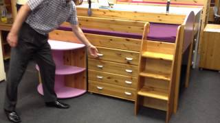 The Stompa Rondo 5 Midsleeper Cabin Bed brought to you by Rainbow Wood, the South of England