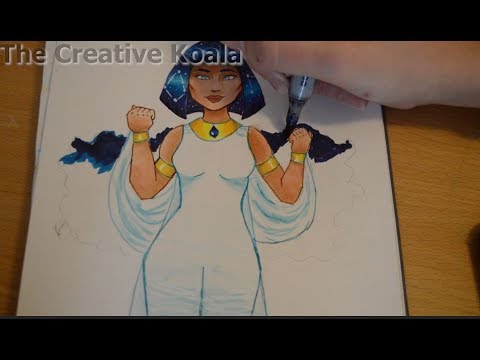 Drawing Some Galaxy/Space Queen Copic Art (Yes I'm alive)