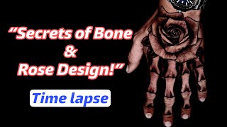 Secrets Behind the Rose & Bone Tattoo | Stunning Timelapse Tutorial