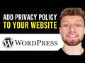 How To Create and Add Privacy Policy in WordPress