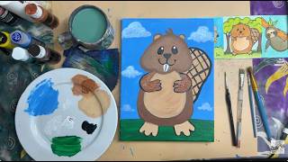 How to Paint a Beaver - Easy Acrylic Painting Tutorial for Beginners