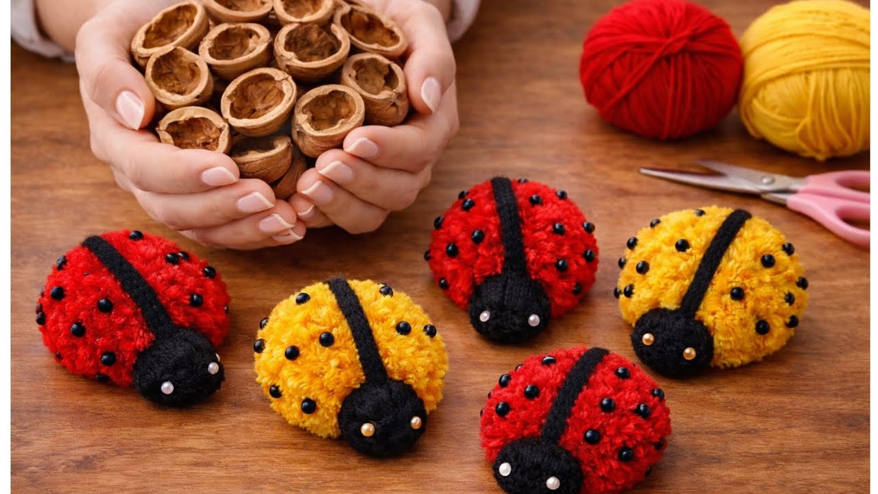 ⭐ Easy Walnut Shell Ladybug Craft DIY | Cute Handmade Idea That Sells