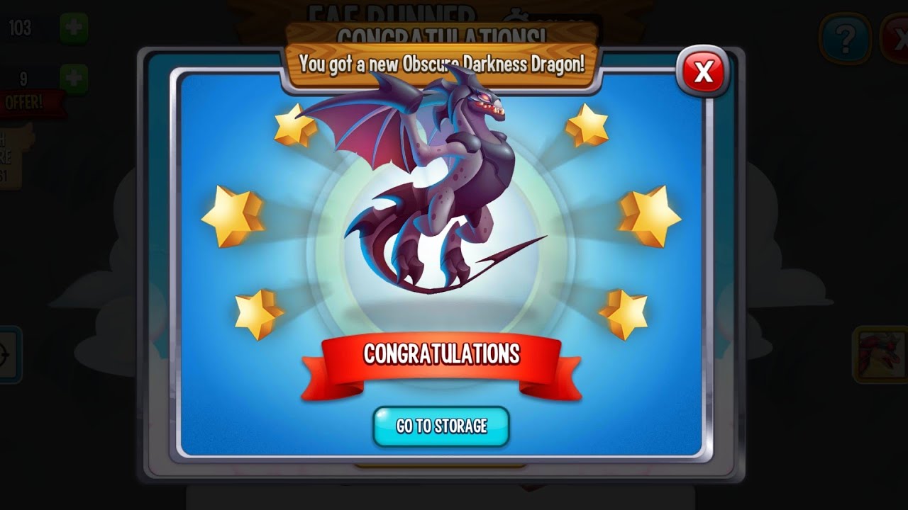 KIM CẬN LẤY ĐƯỢC Obscure Darkness Dragon TỪ SỰ KIỆN RUNNER TRONG DRAGON CITY