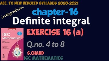 Definite integral Ex-16(a).2 | class12 | isc | s chand