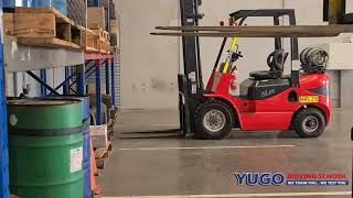 Forklift  training Putting pallets away