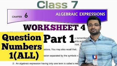 D.A.V. Math | Class 7 | Ch-6 | Algebraic_Expression |Worksheet 4 | Q.No.1_All | Art Of Mathematica