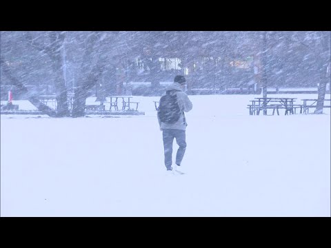 福岡県内５日朝は各地で氷点下に　雪や路面の凍結でスリップ事故も
