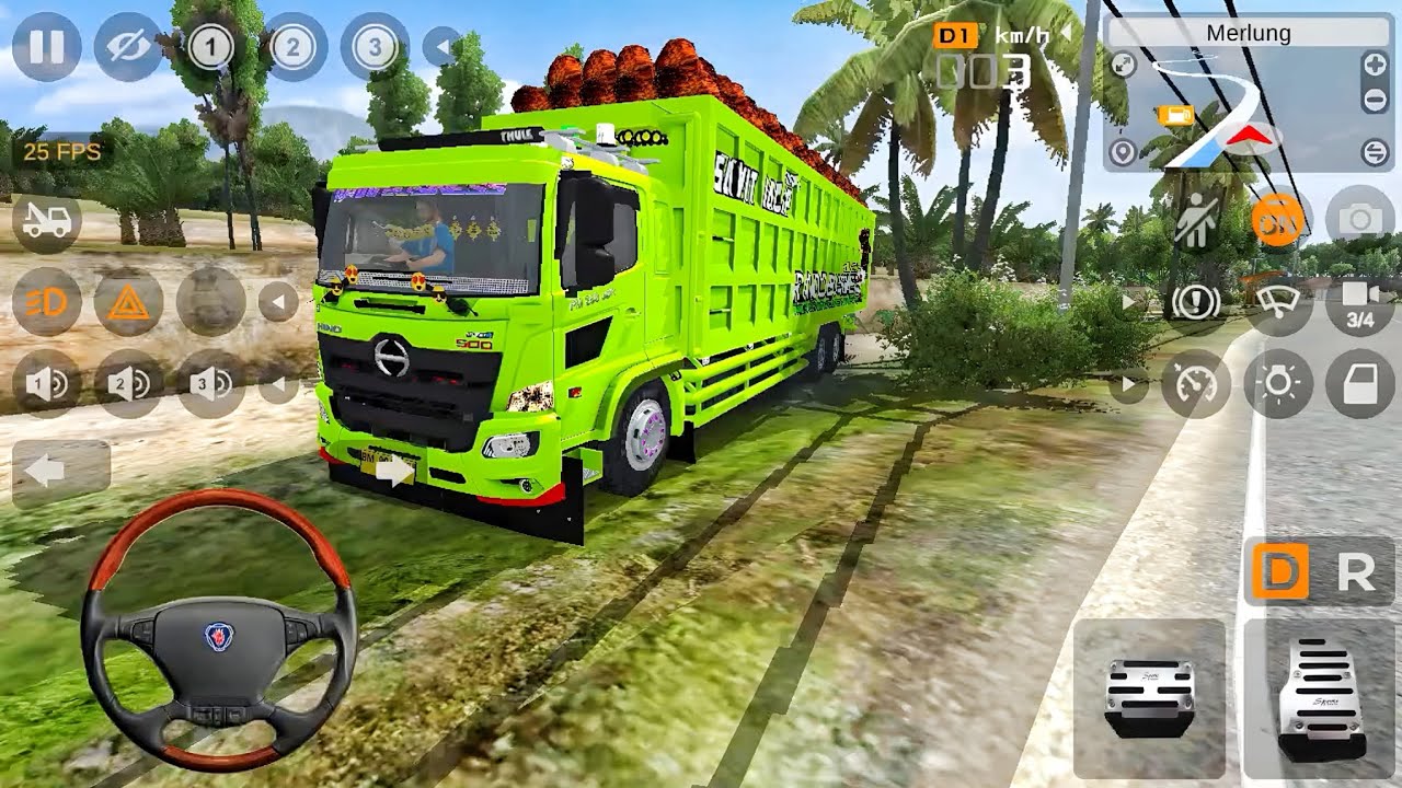 Game Truk Hino Tronton Panjang Muatan Sawit Dari Kebun Pinggir Jalan l Bus Simulator Indonesia