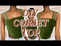 DIY trendy corset top☆ | with thrifted fabric!