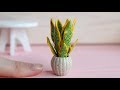 Miniature plant in pot. Polymer clay. Tutorial. DIY. Миниатюрное растение в горшке.