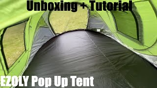 EZOLY Pop Up Tent Automatic Tent f. Outdoor Camping Pop Up Tent for 4 People unboxing & instructions