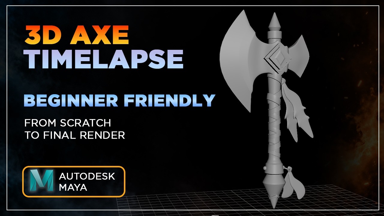3D Axe Modeling in Maya | Full Timelapse Tutorial (Autodesk Maya) - YouTube