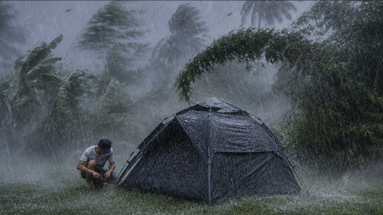 WORST EXPERIENCE OF BEING HIT BY A RAIN STORM ⛈️ Relaxing in bad ...