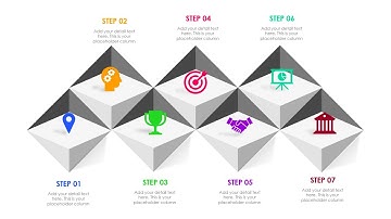 Create 7 Step Diamond Shapes Infographic Slide in PowerPoint