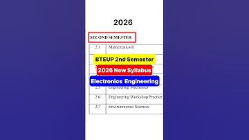 Polytechnic 2nd Semester Electronics Engineering Syllabus 2026 || #bteup #syllabus #shorts