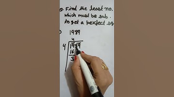Find the least number which must be subtracted to get a perfect square #viralvideos #maths #virashor