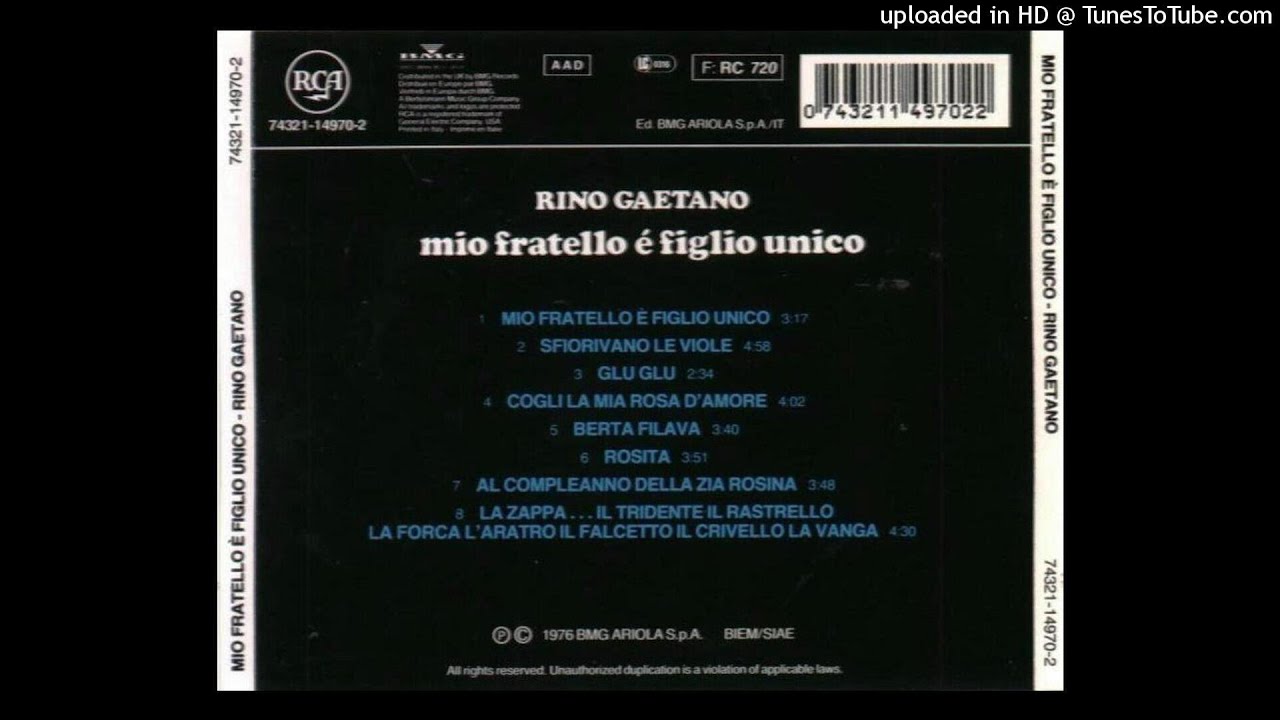 Rino Gaetano - Mio Fratello È Figlio Unico - YouTube