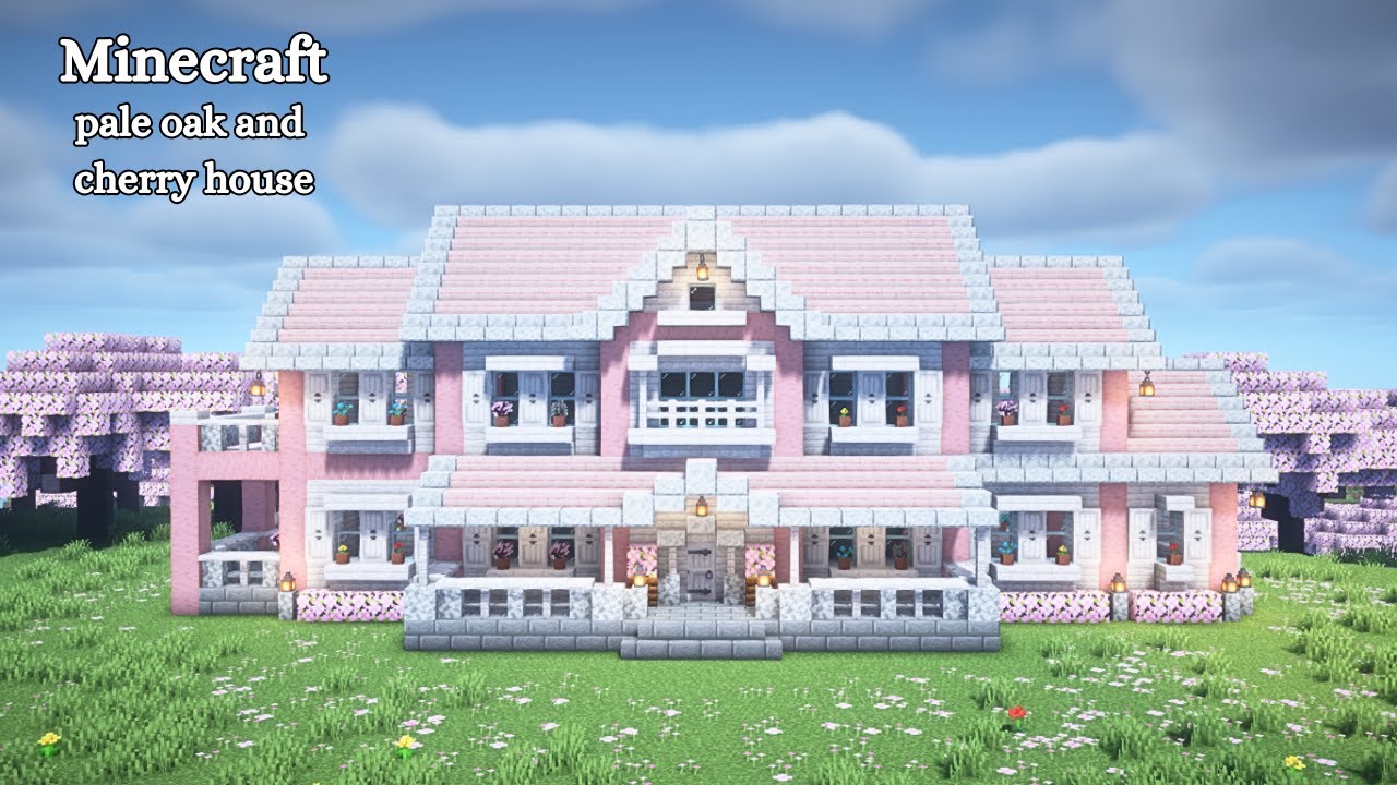 【マインクラフト】ペールオークと桜の家の作り方【マイクラ建築】【Minecraft】 - YouTube