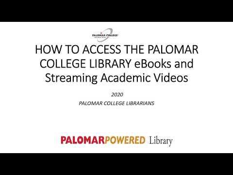 How Can I Find E-Books at Palomar?