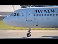 Close up A320 takeoff from wellington international airport 