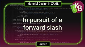 C#/WPF - In pursuit of a forward slash