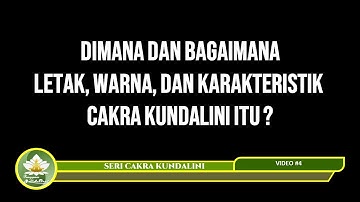 BAGAIMANA KARAKTERISTIK, WARNA DAN LETAK  CAKRA ITU ? | VIDEO#4 SERI CAKRA KUNDALINI |