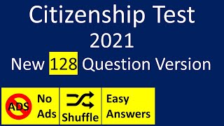 2021 New Citizenship Test 128 Question Version Random Order