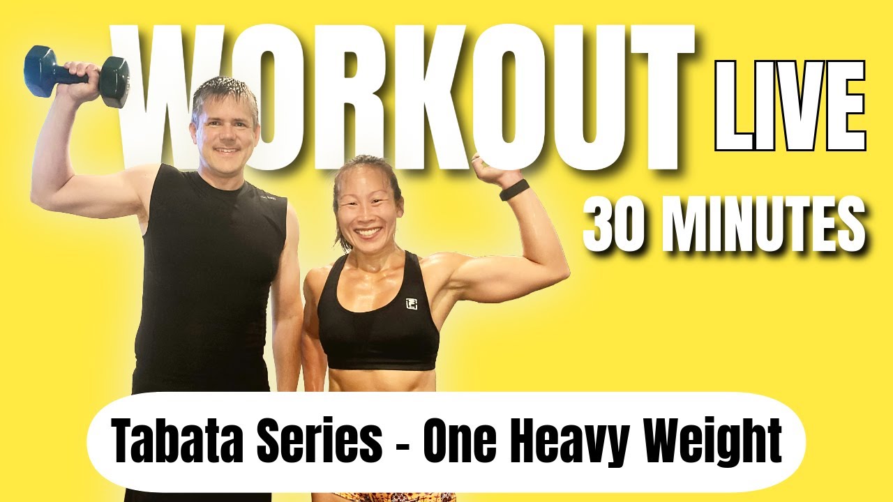 30 MIN Full Body Tabata with 1 heavy dumbbell - LIVE WORKOUT - YouTube
