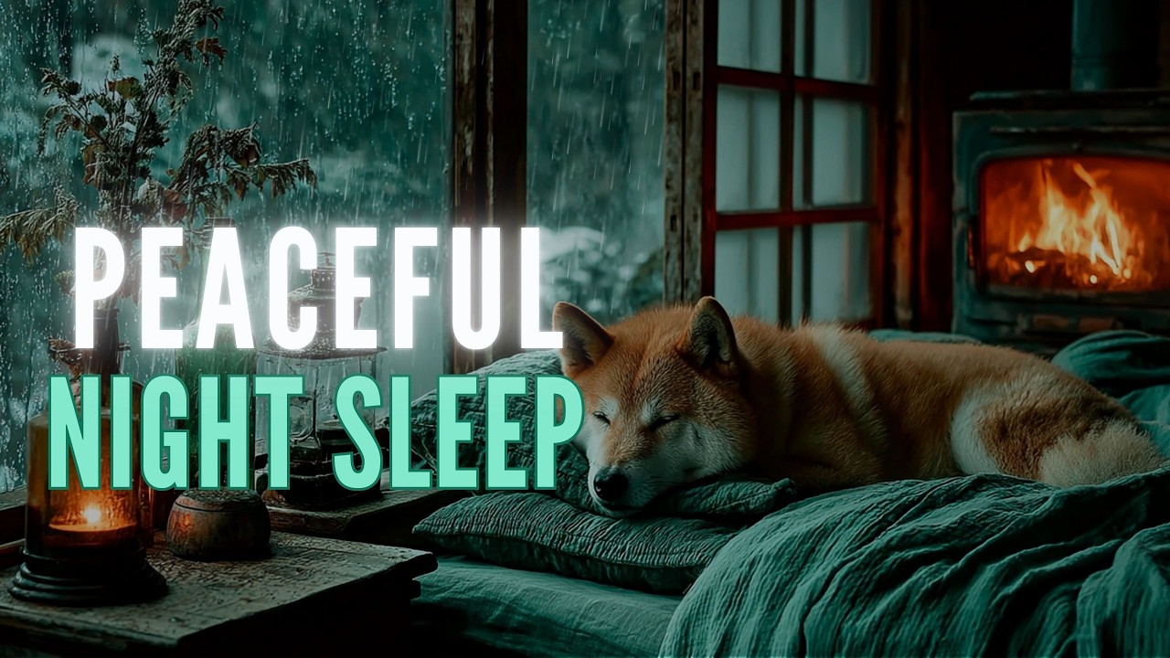 Peaceful Night Sleep with Heavy Rain Sounds 🌧️ Relaxing ASMR for Insomnia | Cozy Fireplace