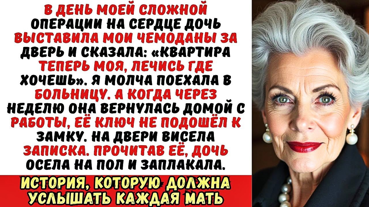 Дочь выгнала меня из квартиры в день операции. Но когда она пришла домой, замки были сменены…