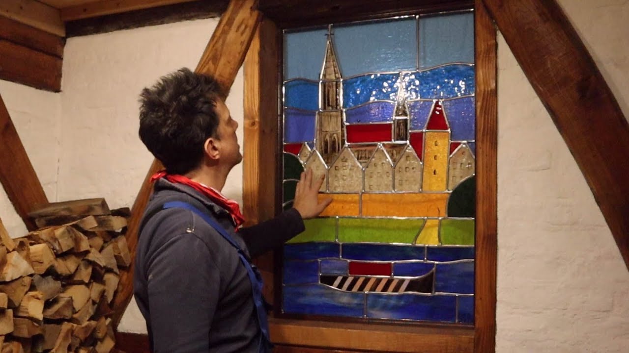 A stained glass window