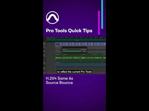 Pro Tools Quick Tips — H.264 Same As Source Bounce ▶️ youtu.be/6lmPbjvCSB0