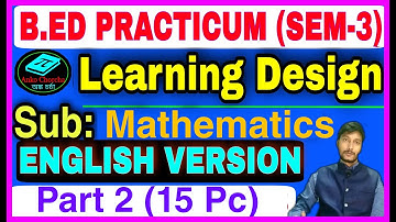Learning Design on Mathematics  Part 2 (English Version) for B.Ed 3rd Semester Students
