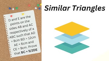 Prove that BC = 5/2 DE If D and E are the points on the sides AB and AC of a ∆ ABC such that.#maths