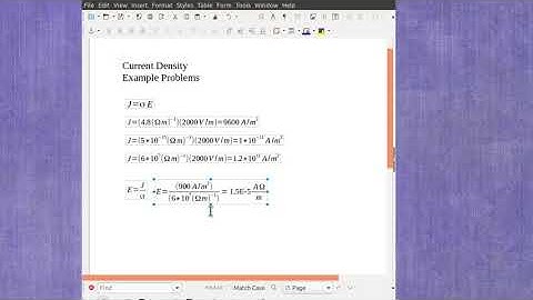 Example Current Density calculations, part 2