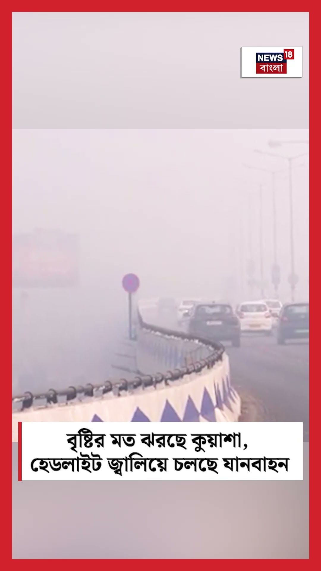 Kolkataয় বৃষ্টির মত ঝরছে কুয়াশা, হেডলাইট জ্বালিয়ে চলছে যানবাহন! #shorts