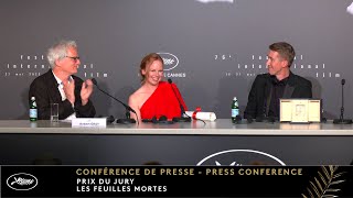 Fallen Leaves - Award of the Jury Prize - Press Conference - Cannes 2023