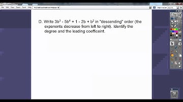 Add Subtract Polynomials - Section 9.1