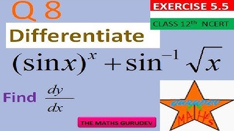 Exercise 5.5, Question 8, Class 12 Maths, NCERT solutions by THE MATHS GURUDEV,