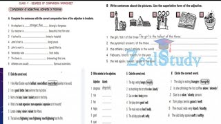 7TH ENGLISH  DEGREES OF COMPARISON KALVI  TV ASSIGNMENT WITH ANSWER KEY