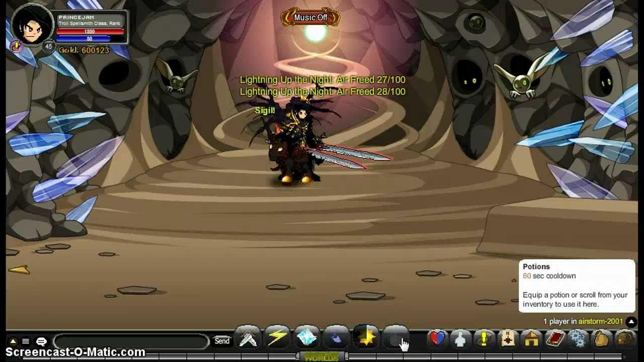 AQWLightning Up The Night quest YouTube
