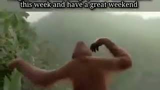 Happy Friday dancing mokey