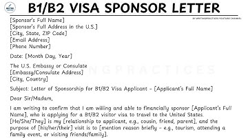 How To Write B1B2 Visa Sponsor Letter Step by Step Guide | Writing Practices