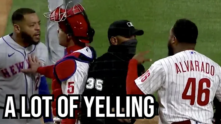 Dom Smith and Jos Alvarado exchange words after st...
